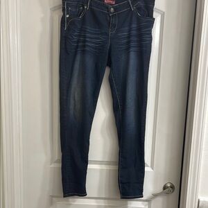 Indigo Blue Skinny Jeans with Stretch Size 18